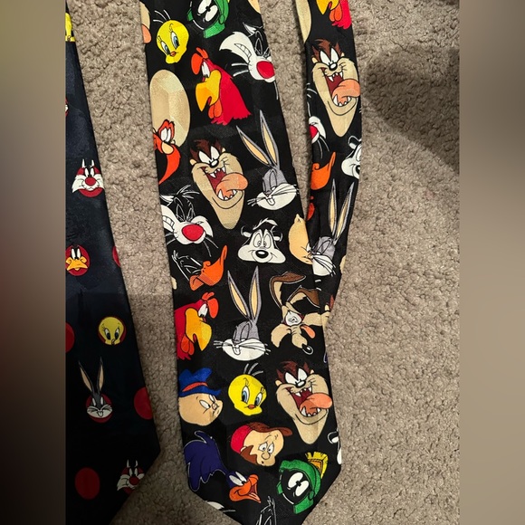 Vintage 1990s Looney Tunes Mania duo Ties! one is 100% silk&other 100% polyester - Picture 9 of 9
